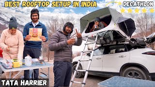 10 ℃ Extreme WINTER CAMPING In Our TATA HARRIER  Decathlon rooftop Tent ⎜Car Camping in India [upl. by Ydnic]