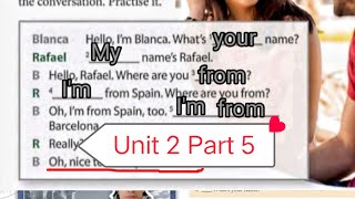 Headway Beginner Unit 2 Part 5 A conversation and the exercises english headway [upl. by Lezah226]