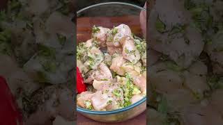 Chicken Souvlaki on the Big Green Egg bbq recipe biggreenegg [upl. by Ailimat]