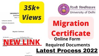 How to Apply DU Migration Certificate  Latest Process 2022  University of Delhi  NonSOLRegular [upl. by Enilkcaj]