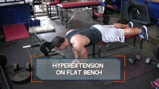 Hyperextension on Flat Bench  How to do Flat Bench Back Extensions [upl. by Solana424]