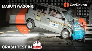 Maruti WagonR Crash Test Global NCAP  Made in India Car Scores 25 Stars  CarDekho [upl. by Aicilyhp]