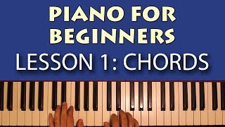 Piano Lessons for Beginners Part 1  Getting Started Learn some simple chords [upl. by Oicafinob]