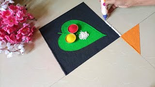 makar sankranti rangoli  very easy and simple rangoli  haldi kumkum rangoli  संक्रांत रांगोळी [upl. by Orbadiah79]