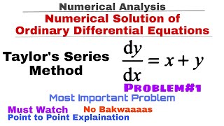 3 Taylors Series Method  Problem1  Numerical Solution of Ordinary Differential Equation [upl. by Lamar309]