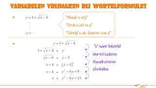 Vwo wiskunde B  Variabelen vrijmaken bij wortelformules [upl. by Mirak421]