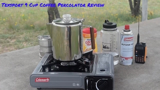 Texsport 9 Cup Coffee Percolator Review [upl. by Eillah]