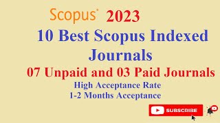 10 Best 2023 Scopus Indexed Journals  Unpaid and Paid Active Scopus Indexed Journals [upl. by Nahtnanhoj]