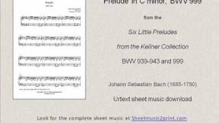 Bach  Prelude in C minor BWV 999 [upl. by Port]