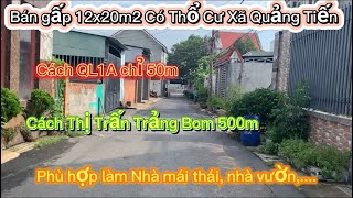 Bán nhanh 12x20m Có Thổ Cư Xã Quảng Tiến Trảng Bom Đồng Nai [upl. by Keg645]