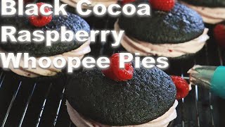 Black Cocoa Raspberry Whoopee Pies  How to Make Whoopee Pies [upl. by Annoid]