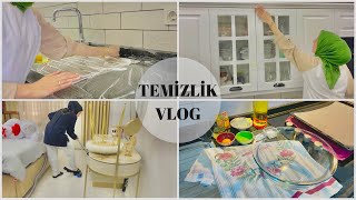 TEMİZLİK🧼Mutfak dolapları temizliği🪣Rutin temizlik🧽Çörek otlu kurabiye tarifi👩🏼‍🍳 [upl. by Warton]