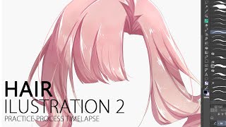 Anime hair paint process 2 ❣ Speedpaint Clip Studio by Atelier [upl. by Sanbo]