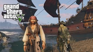 PIRATES OF THE CARIBBEAN SHIPS w JACK SPARROW GTA 5 Mods [upl. by Radford72]