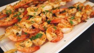 Grilled Chili Garlic Shrimp Skewers BBQ [upl. by Selrhc98]