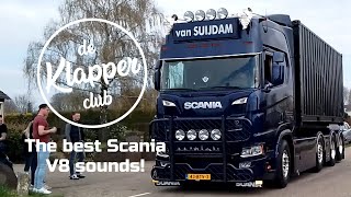 The Best Scania V8 Open Pipe Sounds  Klapper Compilatie 25 [upl. by Elamor]