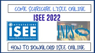 COME SCARICARE E STAMPARE LISEE 2022 DAL SITO INPS  Download 2022 isee from the INPS website [upl. by Ibmat271]