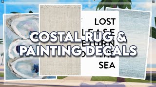 Costal Rug amp Painting Decal Codes For Berry Avenue And Bloxburg  Roblox Video [upl. by Dammahom462]