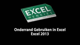 76 Onderrand Gebruiken in Excel – Excel 2013 [upl. by Florina]