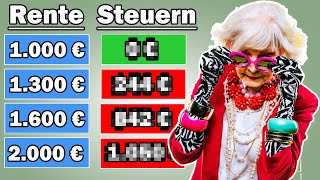 So viel STEUERN zahlen RENTNER bei 1000€  1300€  1600€  2000€ Rente🤯 [upl. by Haimorej]