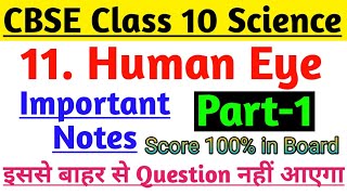 Science Notes Class 10 Chapter11 Human Eye amp Colourful World Part1  Most Imp For Board 2020 [upl. by Varuag946]