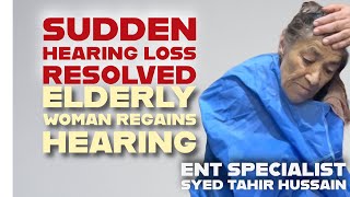 Sudden Hearing Loss Resolved Impacted Ear Wax Removed Elderly Woman Regains Hearing [upl. by Hooker]