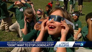 Kids marvel at solar eclipse at Horizon Science Academy [upl. by Torrance436]