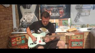 Squier By Fender Bullet Telecaster Surf Green Demo Jam [upl. by Euqnomod]