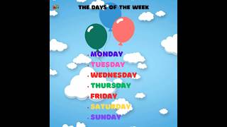 Days of the week song Sunday Monday song Week name in English [upl. by Sosna]