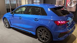 😱407 HP Audi RS3 Sportback Performance Edition 1300 Nogaro Blue top speed 300 kmh 4k 60p [upl. by Reniar]