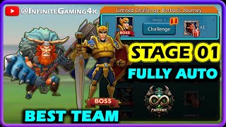 Limited Challenge Barbaric Journey Stage 1 Auto Team  Lords Mobile Barbarian Stage 1 Fully Auto [upl. by Marlen]