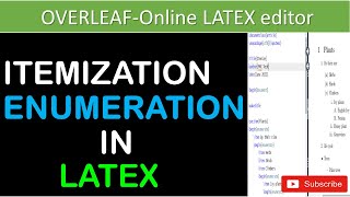 How to itemize and enumerate in Overleaf  Latex [upl. by Earahs]