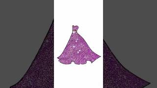 DIY glitter purple wedding dress sparkling shiny craft ideas for kids kids dress kidsart [upl. by Auqenehs]