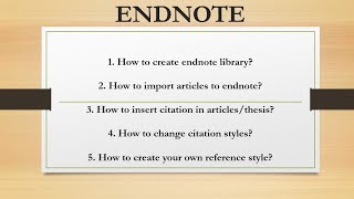 Endnote Tutorial  Reference manager [upl. by Aieken]