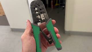 Commercial Electric Ratchet Modular Plug Crimper Review Great Crimper [upl. by Pennie]