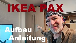 IKEA Pax Schrank aufbauen Anleitung Schublade einbauen Tür und Türgriff montieren Kleiderschrank [upl. by Zennie]