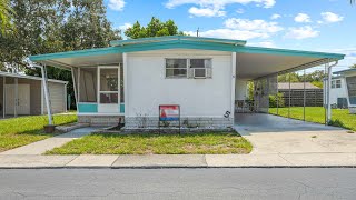 Largo FL Lakefront Community Single Wide Mobile Home For Sale Fully Furnished [upl. by Allyn]