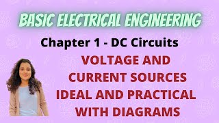 2 Voltage and Current Sources  Ideal amp Practical with diagrams BEE [upl. by Nyrak]