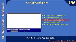 C App Config  Part 3  Create Config File  C Advanced 196 [upl. by Edia79]