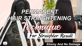 Permanent Hair Straightening Rebonding Technique 2021 Matrix Opti Smooth  For Straighter Result [upl. by Ellemrac554]