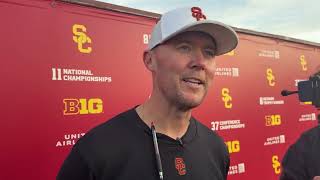 Lincoln Riley discusses USC QB change after practice [upl. by Casta]