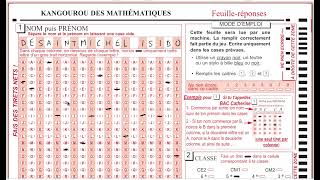 Remplir la grille réponses du concours Kangourou [upl. by Estrin]
