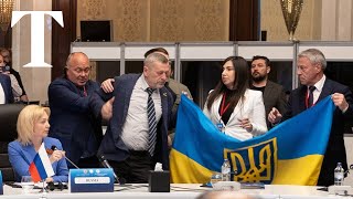 Ukraine delegate punches Russian at Black Sea summit in Turkey [upl. by Euphemiah996]