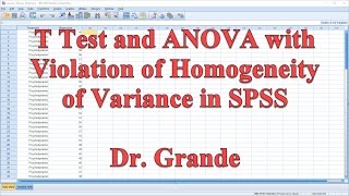 Interpreting T Test and ANOVA with Violation of Homogeneity of Variance in SPSS [upl. by Attenod77]