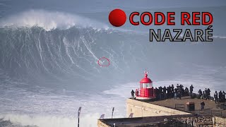 RED CODE at NAZARÉ Nazaré Biggest Swells nazare bigwavesurfing redcode [upl. by Salinas272]