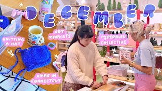 cozy dec vlog ☃️ holiday art markets visiting pyperbleu collective knitting amp xmas in connecticut [upl. by Katy]