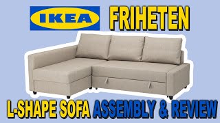 IKEA Friheten Lshape Sofa Bed  Assembly and Review Hyllie Beige  Clueless Dad [upl. by Truk464]