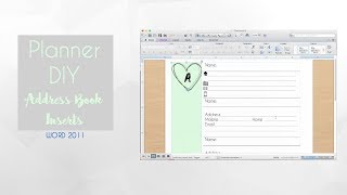 Planner DIY  Address Book Inserts [upl. by Jegger]