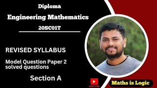 Diploma Engineering Mathematics  Model Question Paper 2  SectionA Solutions [upl. by Nynahs]