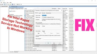 Fix Intel Rapid Storage Technology Service Not Working In Windows [upl. by Lyon37]